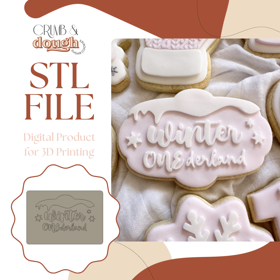 Winter ONEderland Plaque Cookie Stamp & Cutter STL File