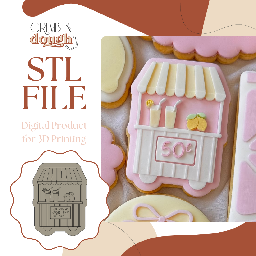 Lemonade Stand Cookie Stamp & Cutter STL File