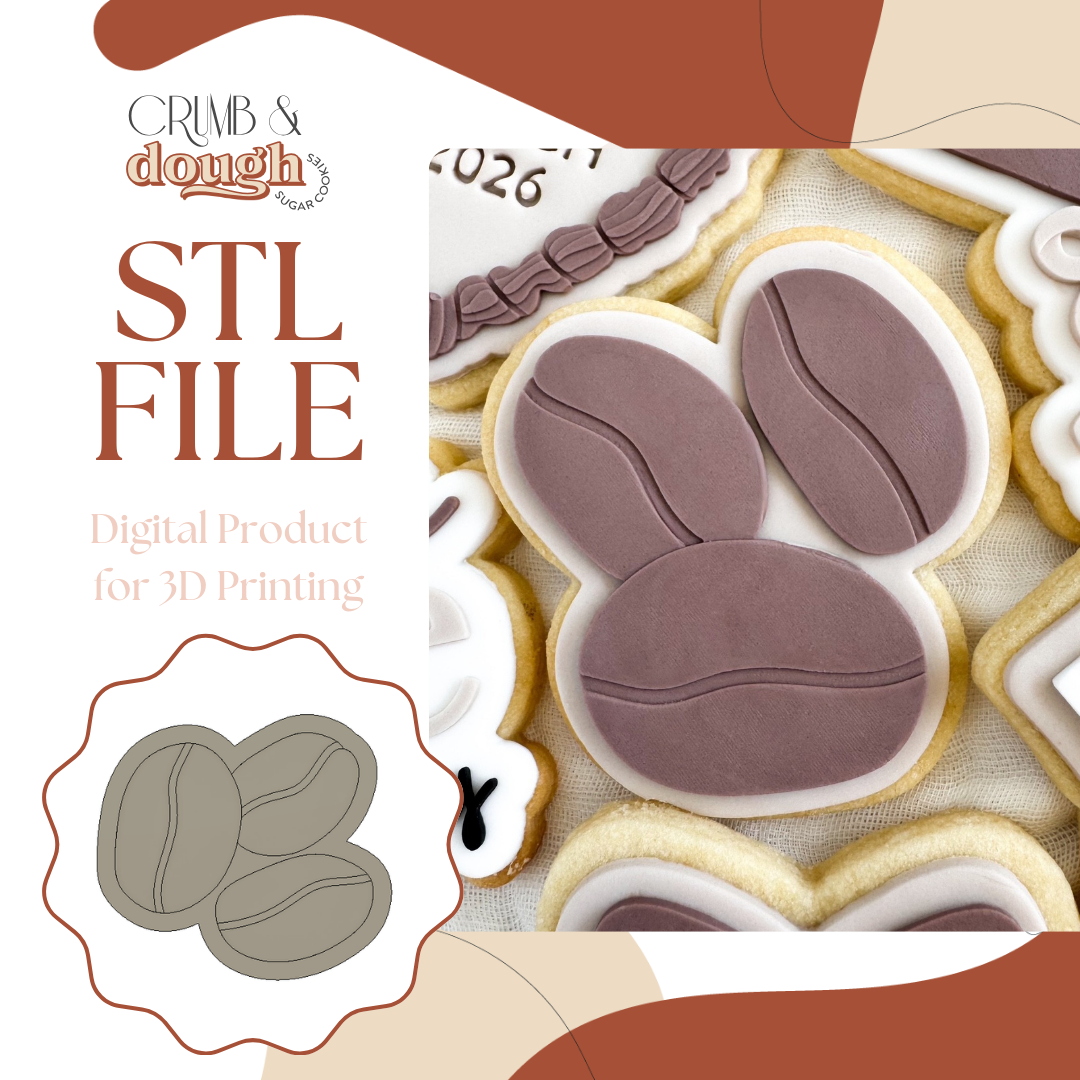 Coffee Beans Cookie Stamp & Cutter STL File