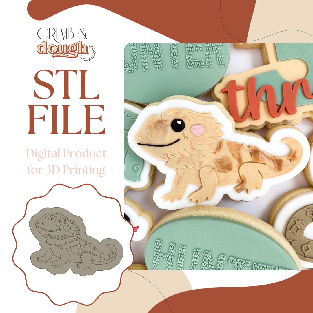 Bearded Dragon Cookie Stamp & Cutter STL File