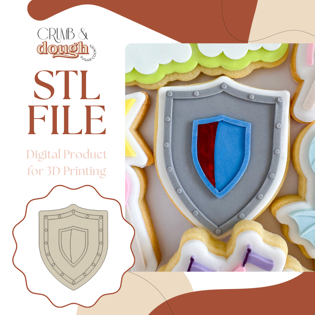 Medieval Shield Cookie Stamp & Cutter STL File