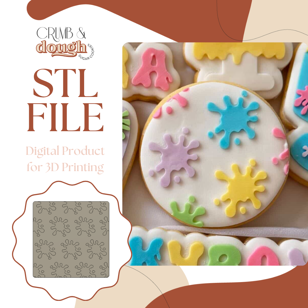 Slime Pattern Plate Cookie Stamp & Cutter STL File