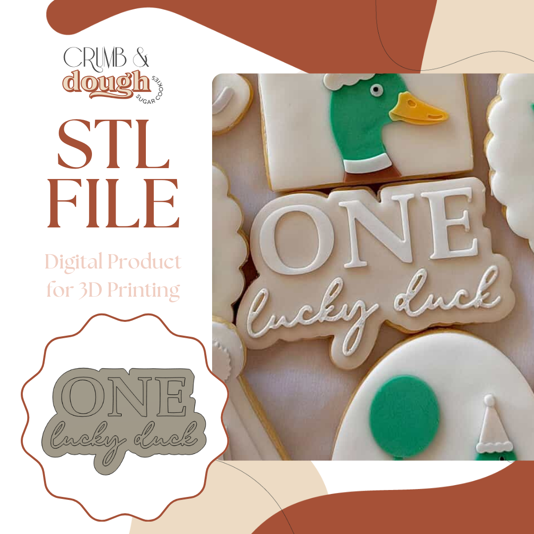 One Lucky Duck Cookie Stamp & Cutter STL File