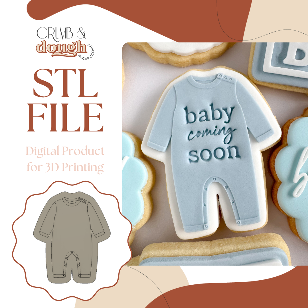 Long Sleeve Baby Romper Cookie Stamp & Cutter STL File