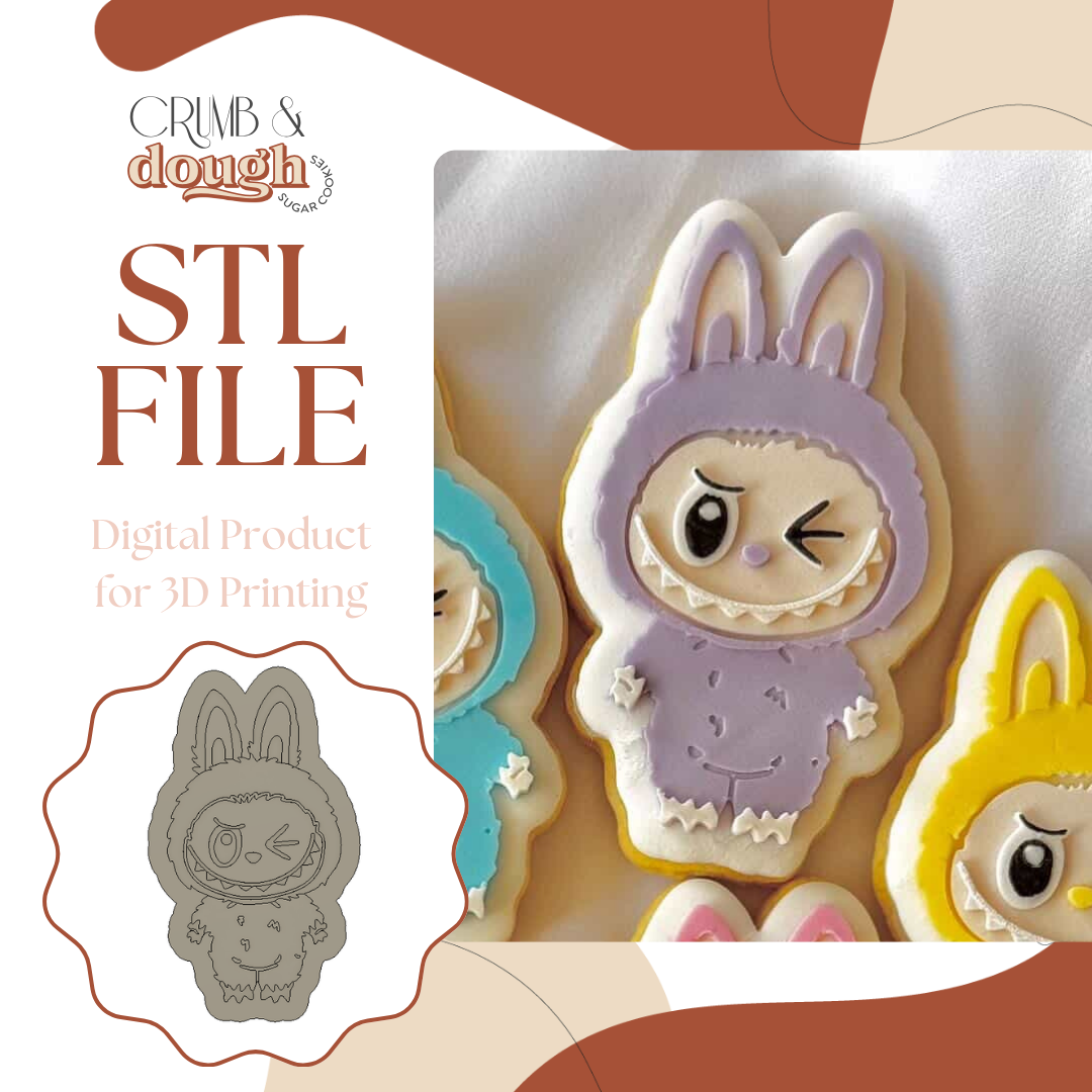 Labubu Winking Cookie Stamp & Cutter STL File