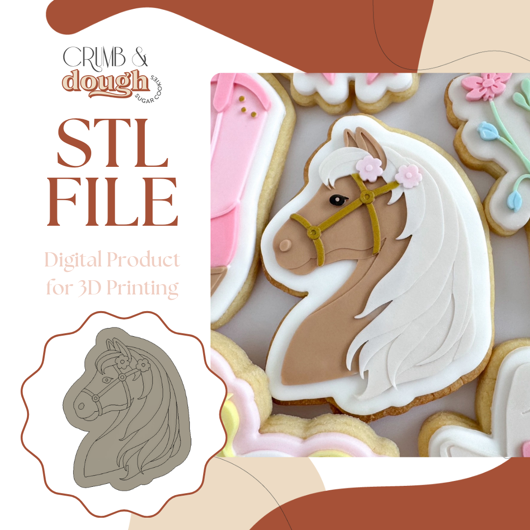 Horse Head Cookie Stamp & Cutter STL File