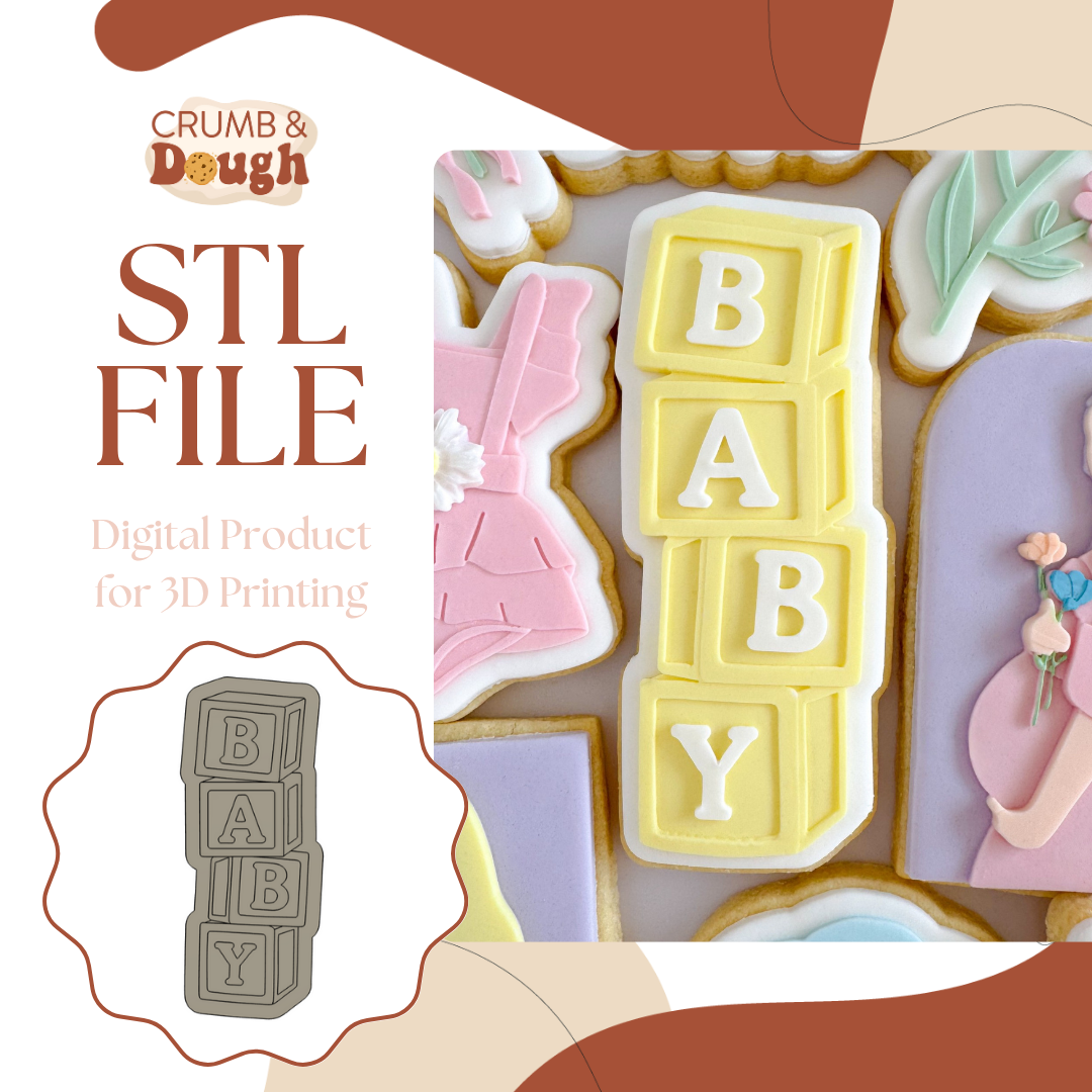 Baby Blocks Cookie Stamp & Cutter STL File