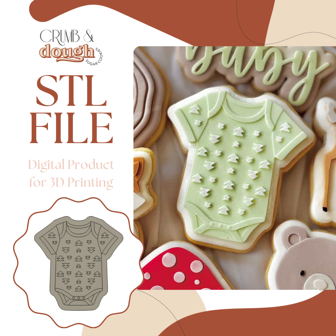 Forest Baby Romper Cookie Stamp & Cutter STL File
