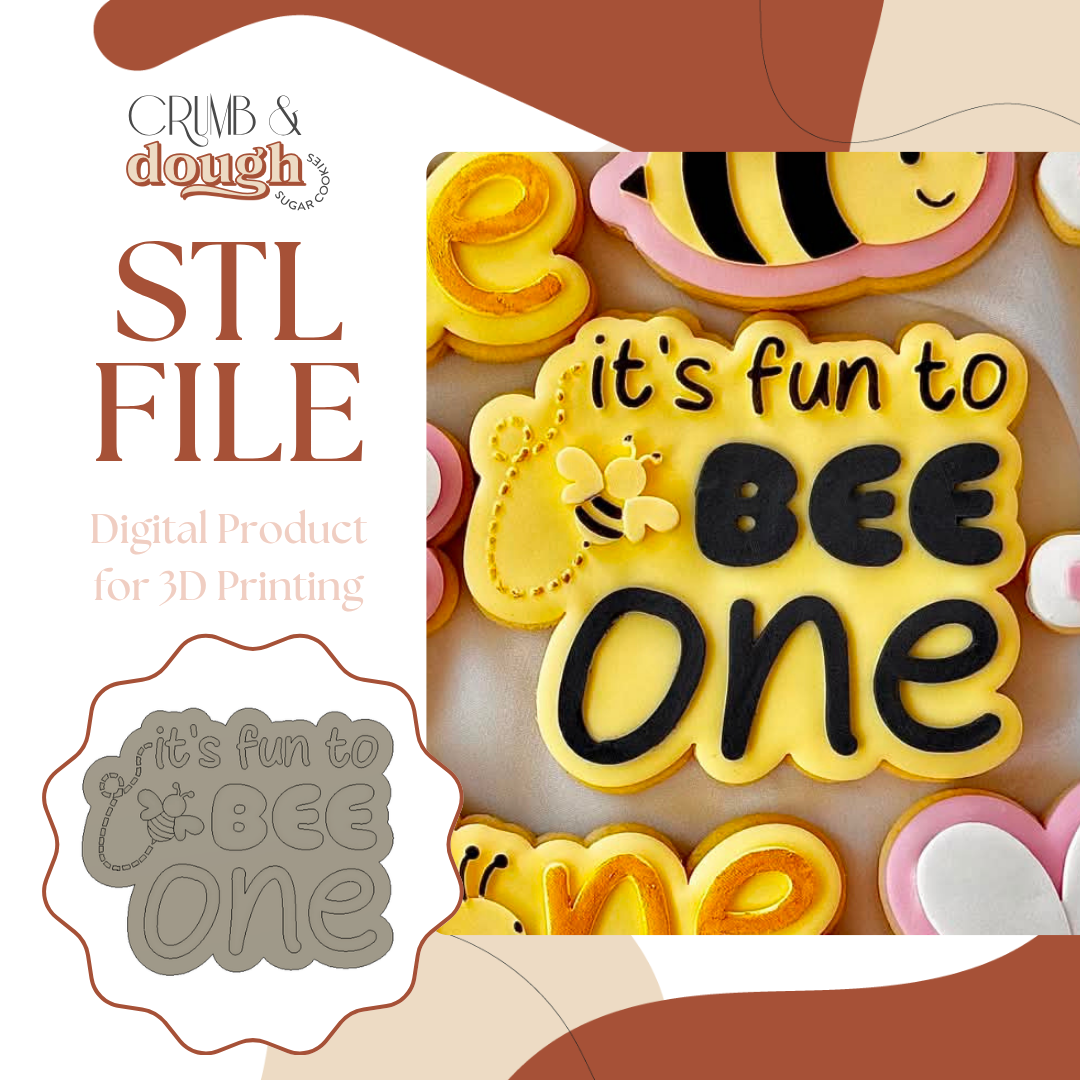 It's Fun to Bee One Cookie Stamp & Cutter STL File