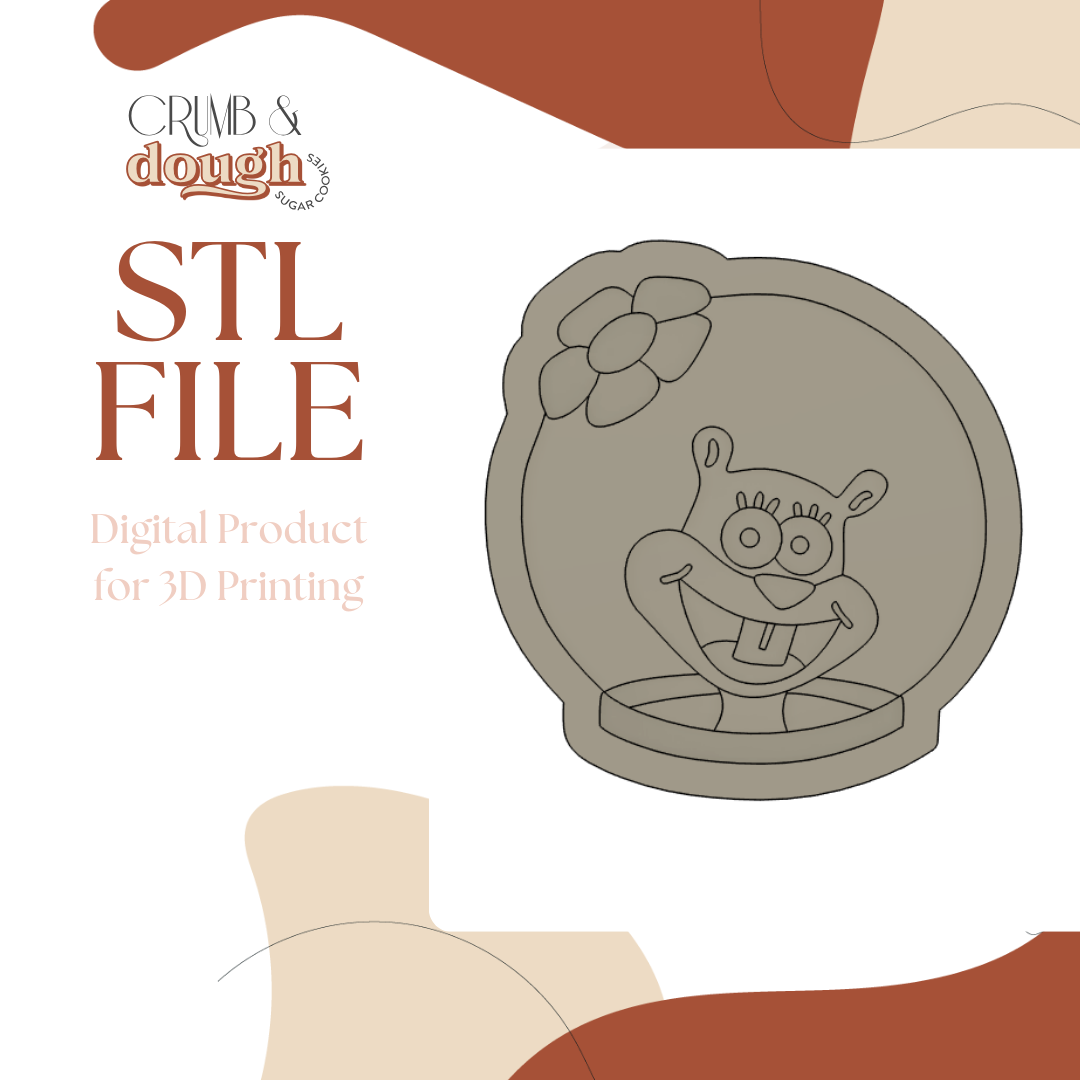 Sandy Cheeks Cookie Stamp & Cutter STL File