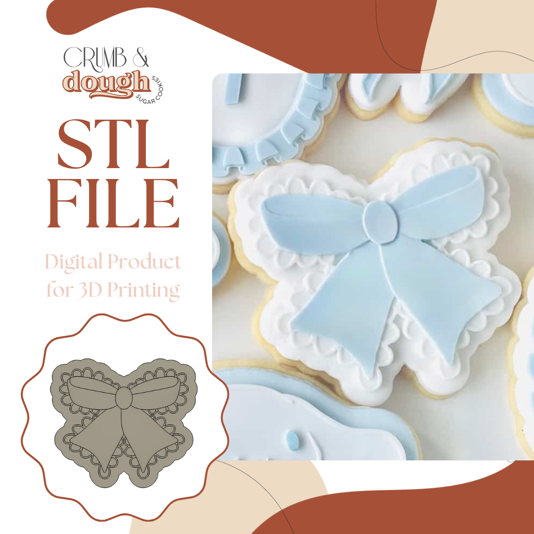 Frilly Bow Cookie Stamp & Cutter STL File