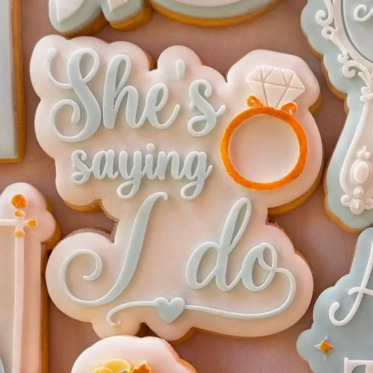 She's Saying I Do Cookie Stamp & Cutter