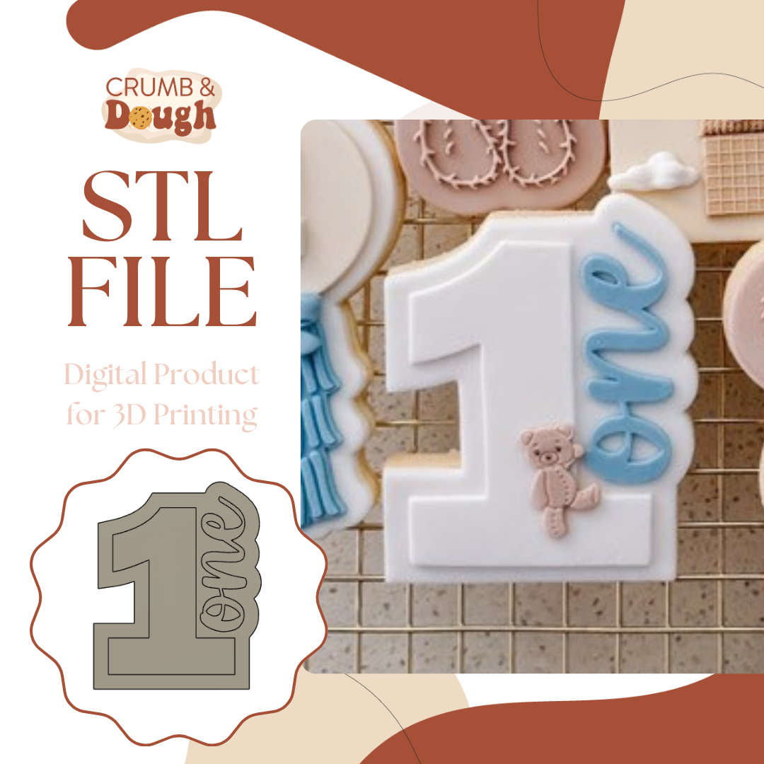1 One Side Cookie Stamp & Cutter STL File