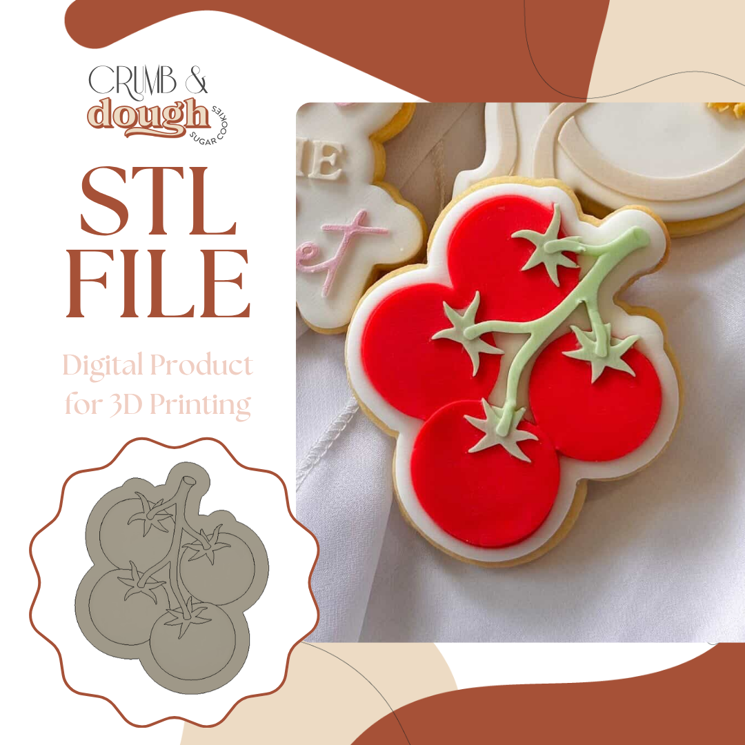 Tomato Bunch Cookie Stamp & Cutter STL File