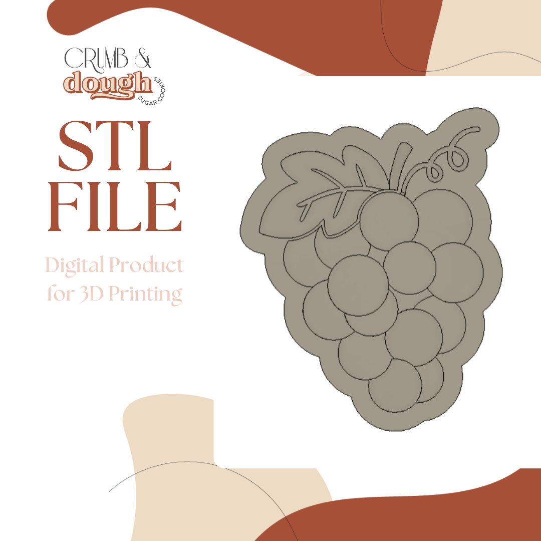Bunch of Grapes Cookie Stamp & Cutter STL File