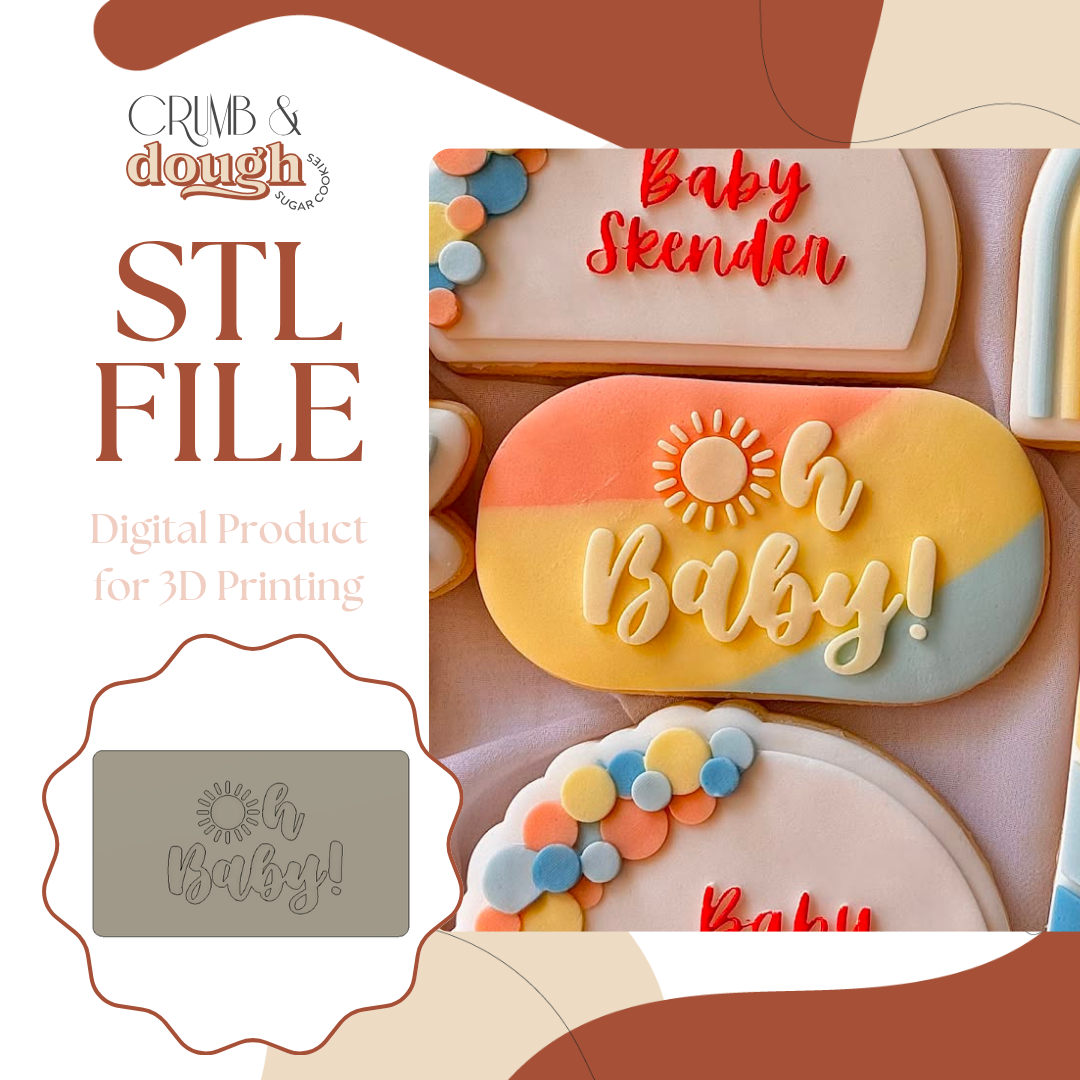 Oh Baby Sun Cookie Stamp & Cutter STL File