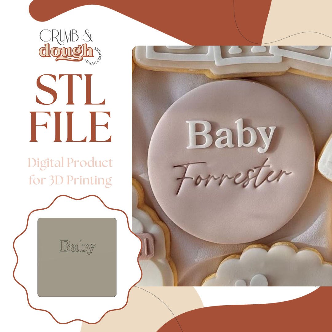 Baby Blank Plate Cookie Stamp & Cutter STL File
