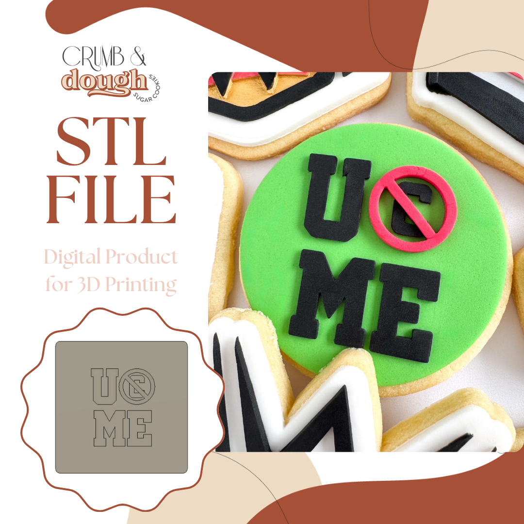 WWE John Cena You Can't See Me Cookie Stamp & Cutter STL File