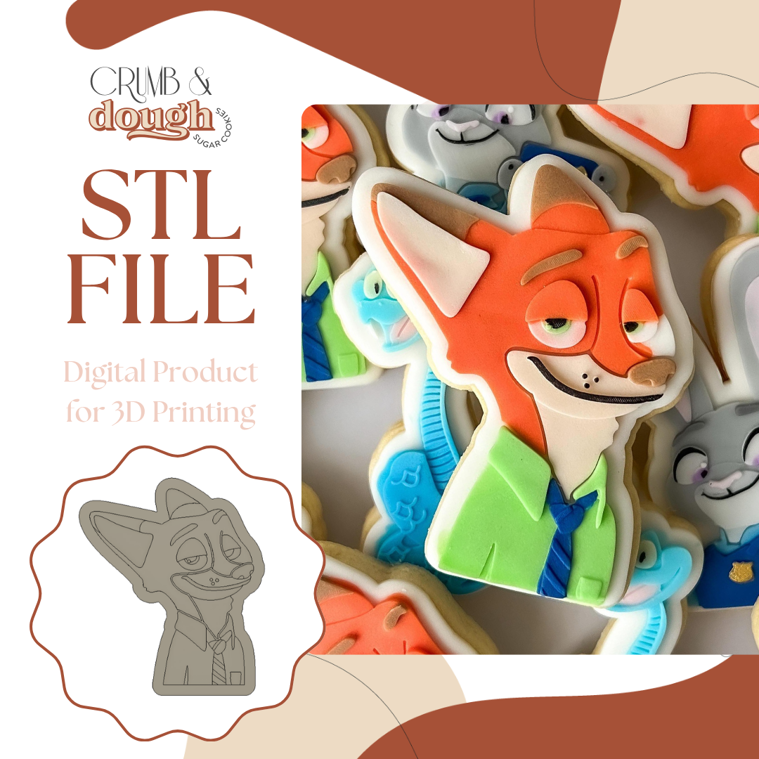 Nick Wilde Cookie Stamp & Cutter STL File