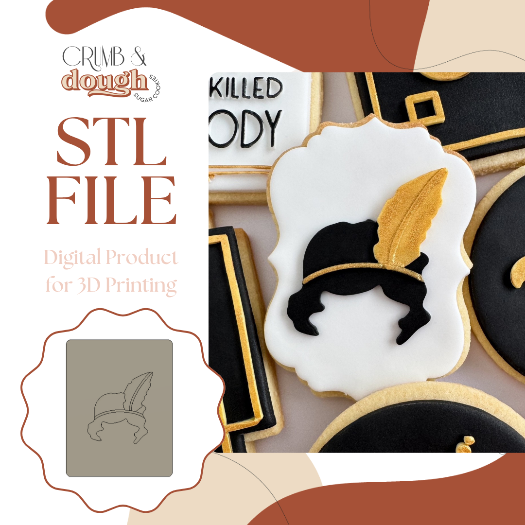 Gatsby Woman Silhouette Cookie Stamp & Cutter STL File