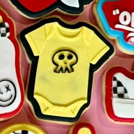 Baby Romper with Skull Cookie Stamp & Cutter
