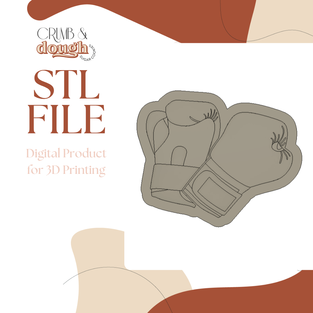 Boxing Gloves Cookie Stamp & Cutter STL File