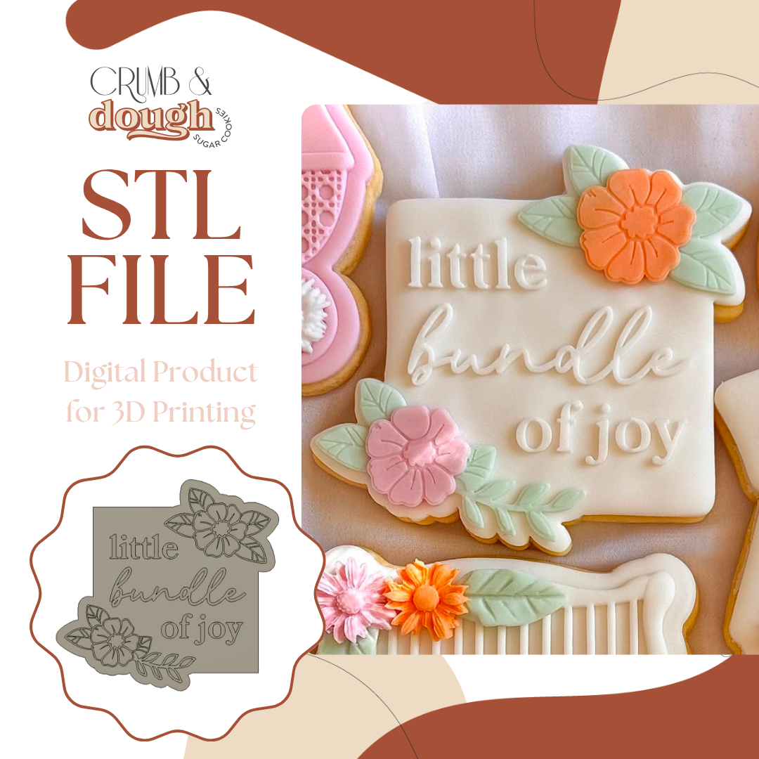Little Bundle of Joy Cookie Stamp & Cutter STL File