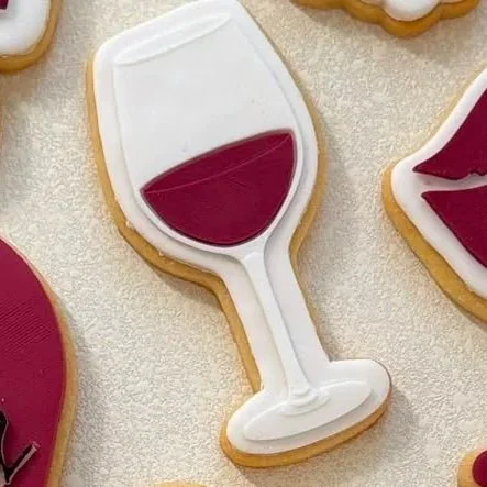 Red Wine Glass Cookie Stamp & Cutter