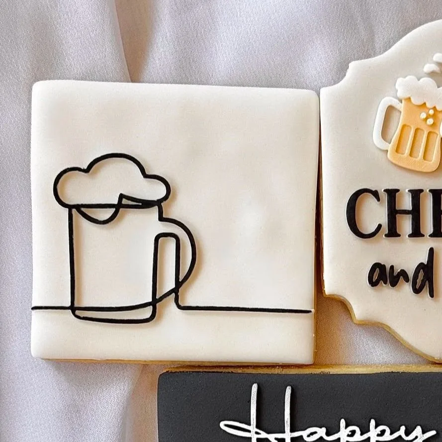 Beer Glass Outline Cookie Stamp & Cutter