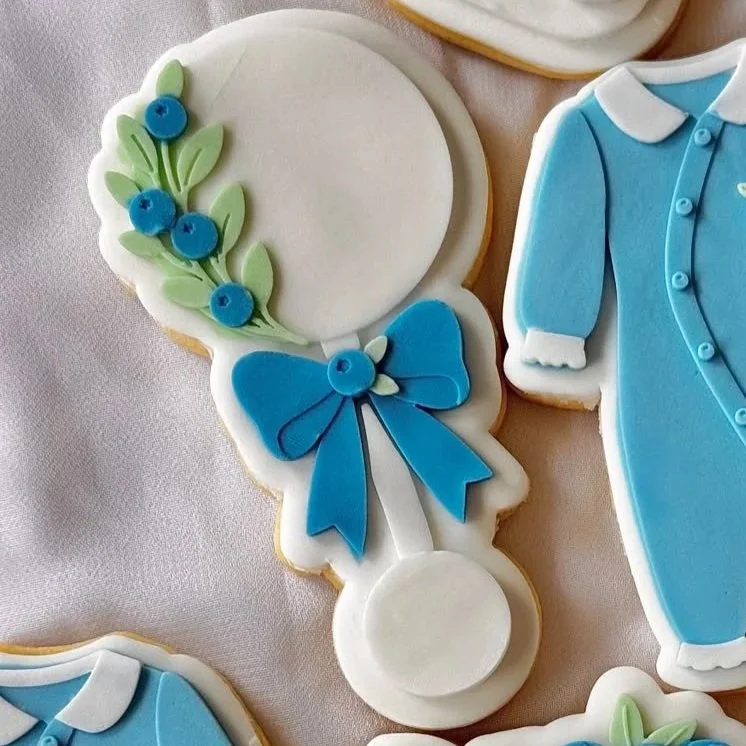 Blueberry Baby Rattle Cookie Stamp & Cutter
