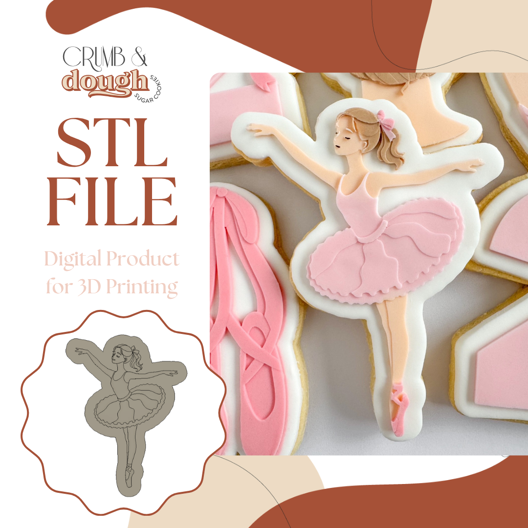 Ballerina Cookie Stamp & Cutter STL File