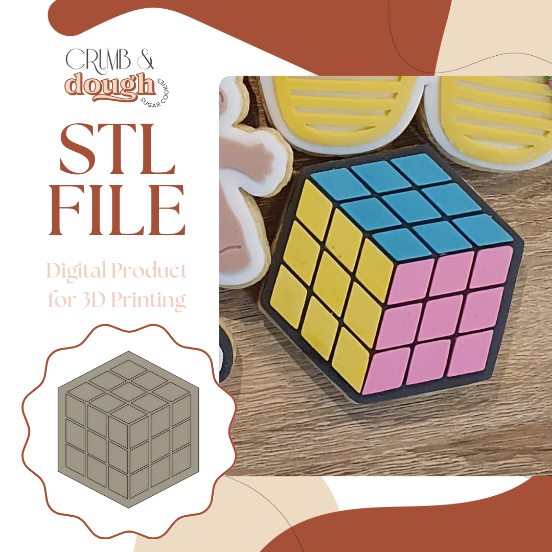 Rubix Cube Cookie Stamp & Cutter STL File