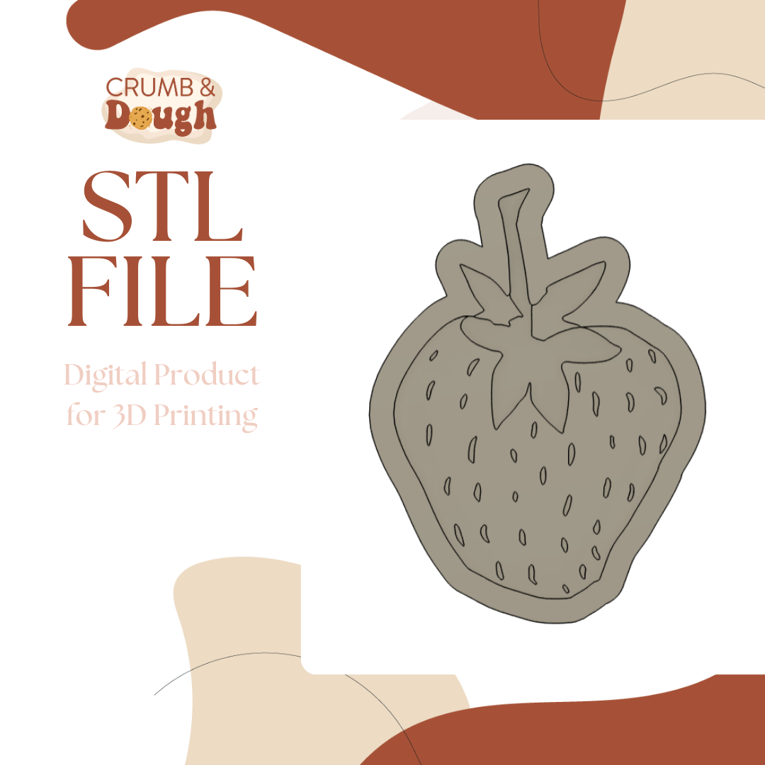Strawberry Cookie Stamp & Cutter STL File