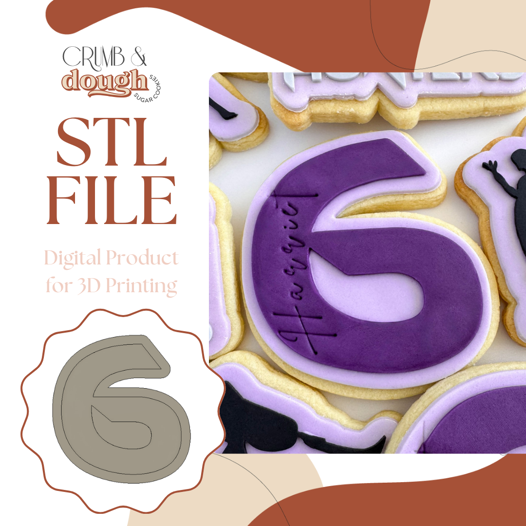 K-Pop Demon Hunters Number 6 Cookie Stamp & Cutter STL File