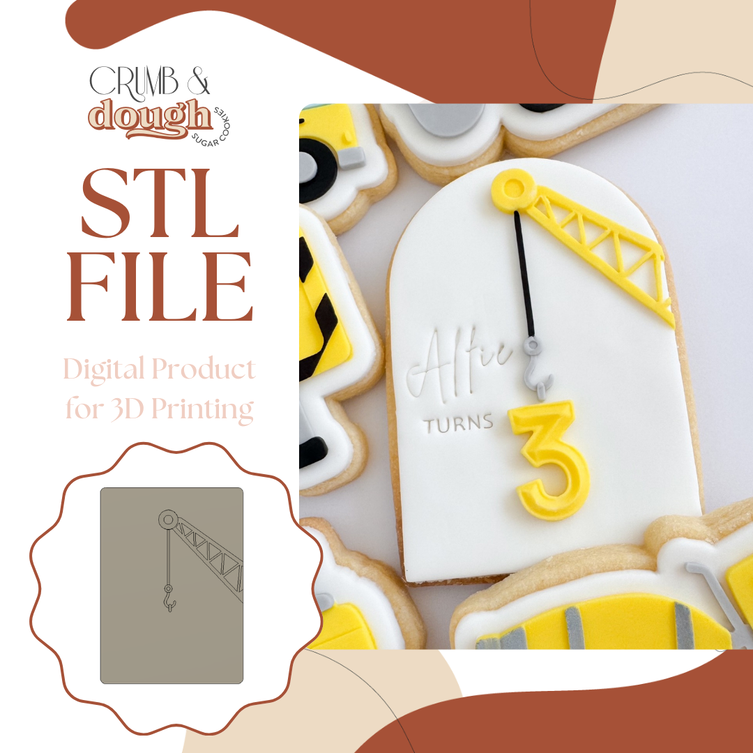 Construction Hanging Crane Blank Cookie Stamp & Cutter STL File