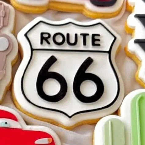 Route 66 Sign Cookie Stamp & Cutter