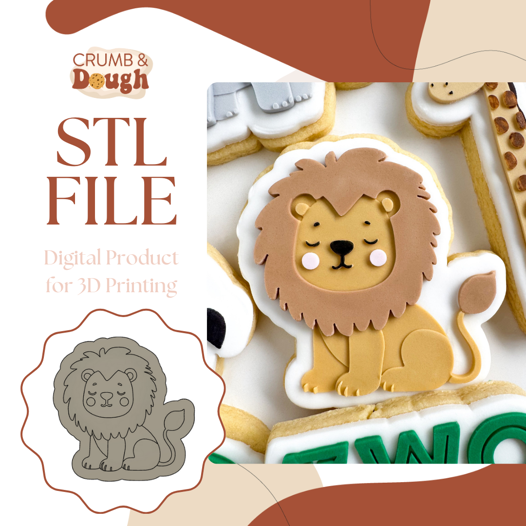 Lion Cookie Stamp & Cutter STL File