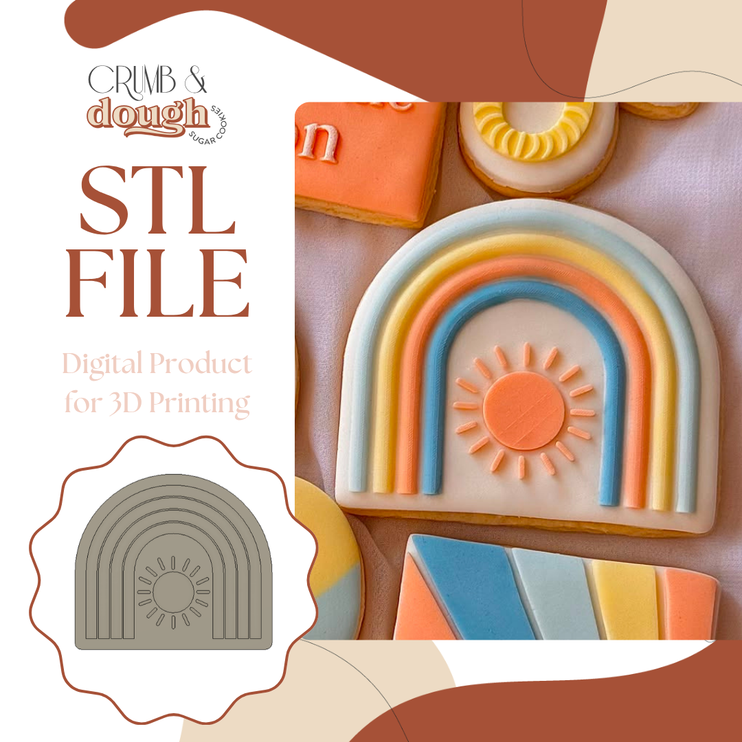 Sun Rainbow Arch Cookie Stamp & Cutter STL File