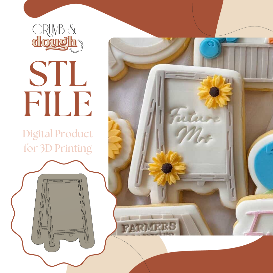 Market Sign Blank Cookie Stamp & Cutter STL File