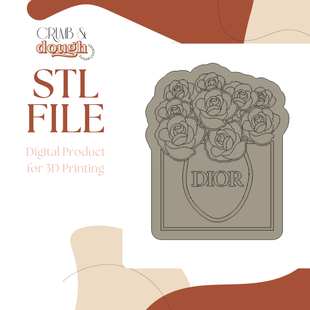 Dior Bag with Flowers Cookie Stamp & Cutter STL File