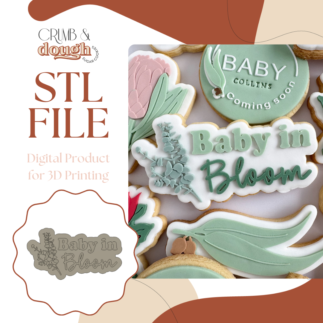 Australian Baby in Bloom Cookie Stamp & Cutter STL File