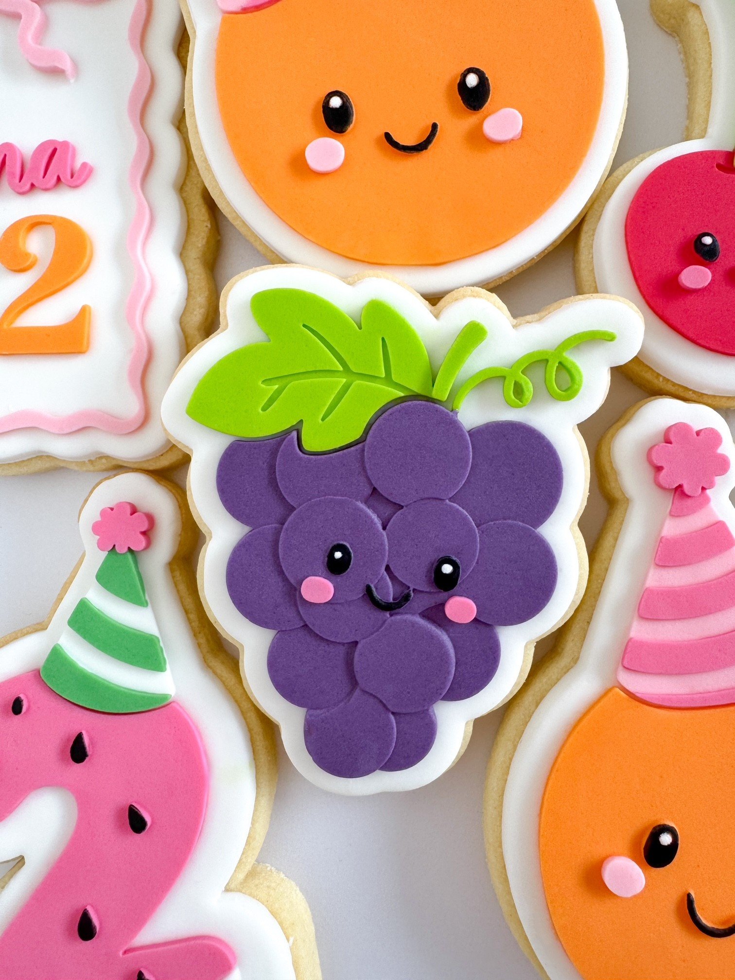 Happy Bunch of Grapes Cookie Stamp & Cutter