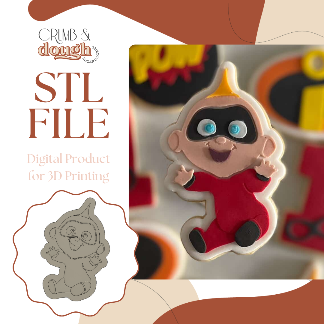 The Incredibles Jack Jack Cookie Stamp & Cutter STL File