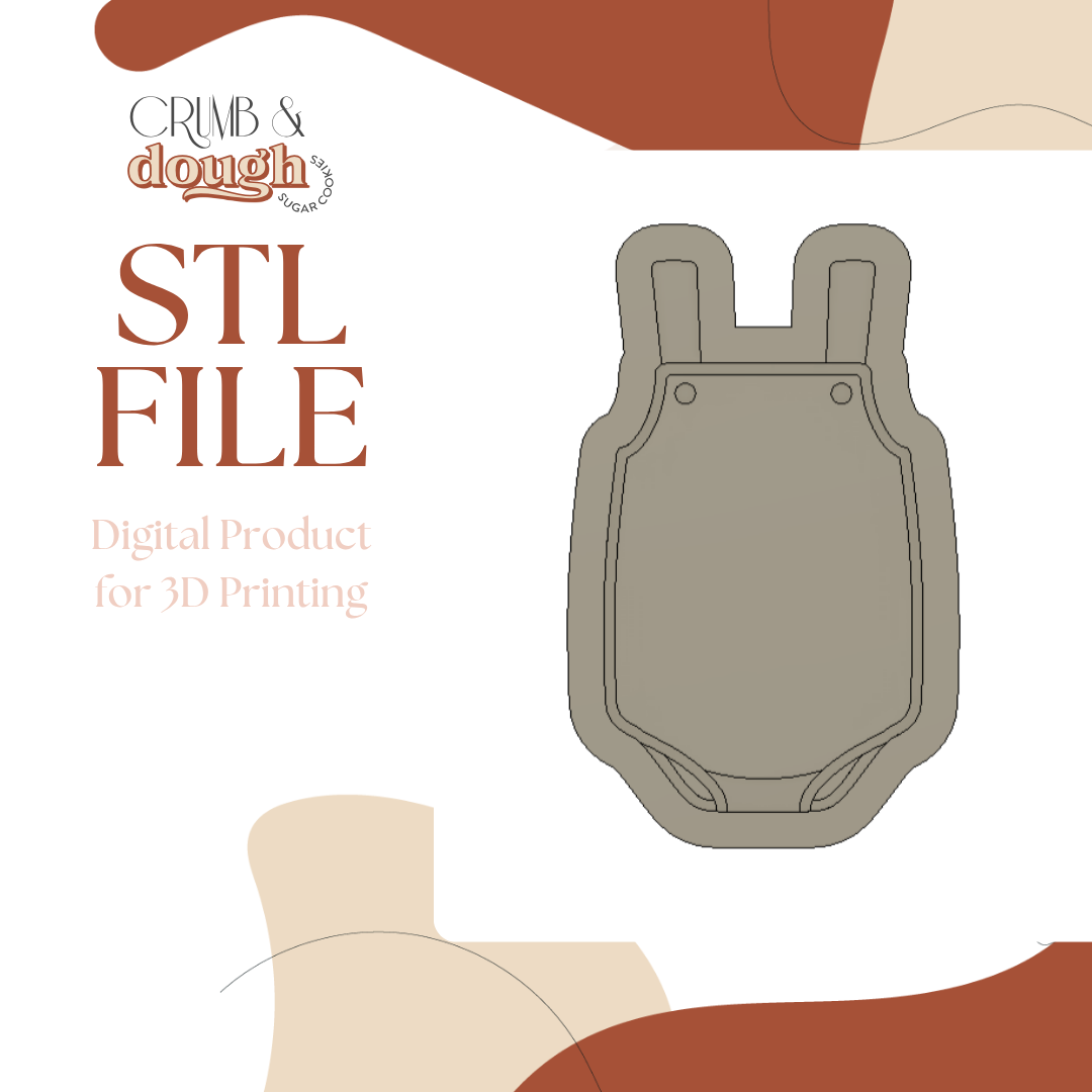 Baby Jumpsuit Plain Cookie Stamp & Cutter STL File