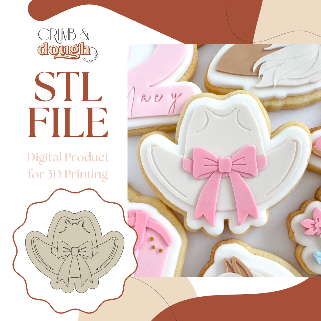 Cowboy Hat with Bow Cookie Stamp & Cutter STL File