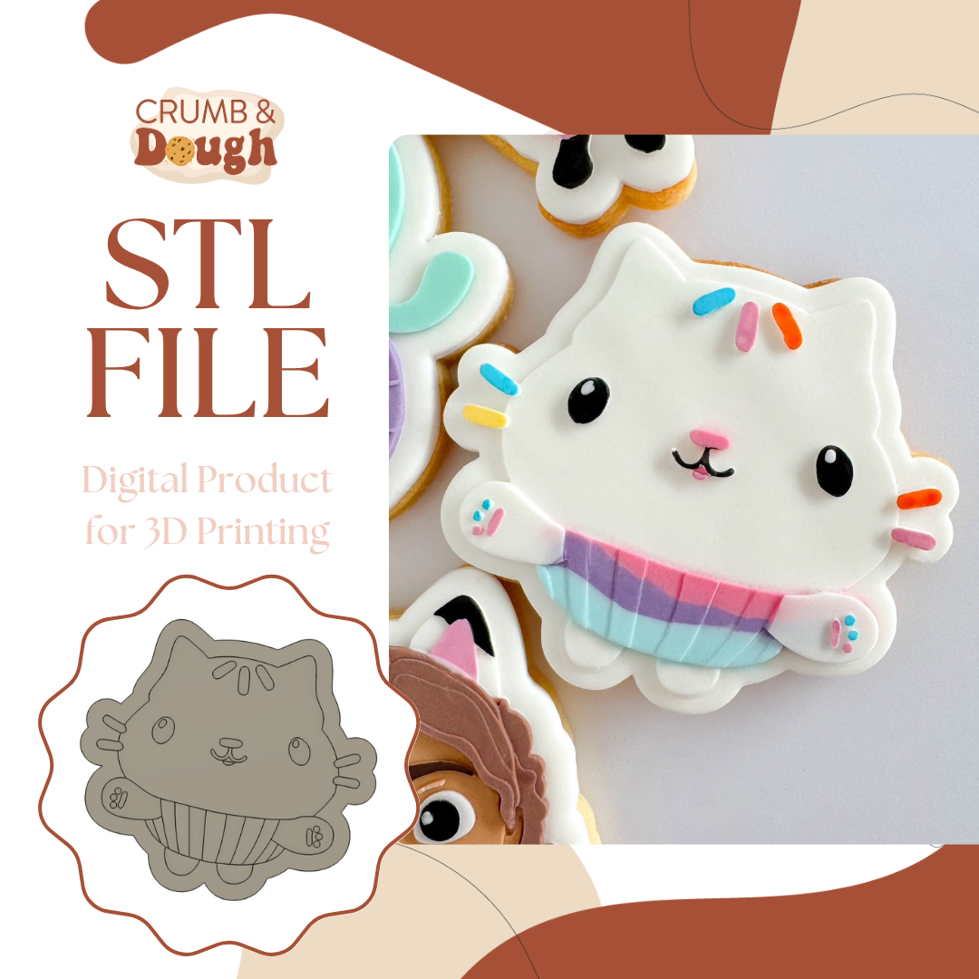 Cake Cat Cookie Stamp & Cutter STL File