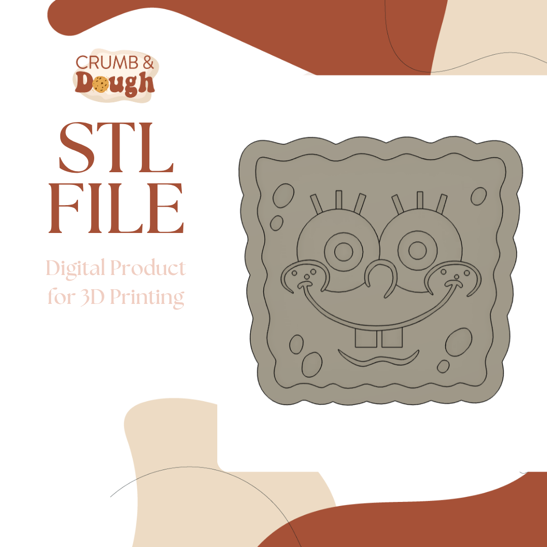 Sponge Face Cookie Stamp & Cutter STL File