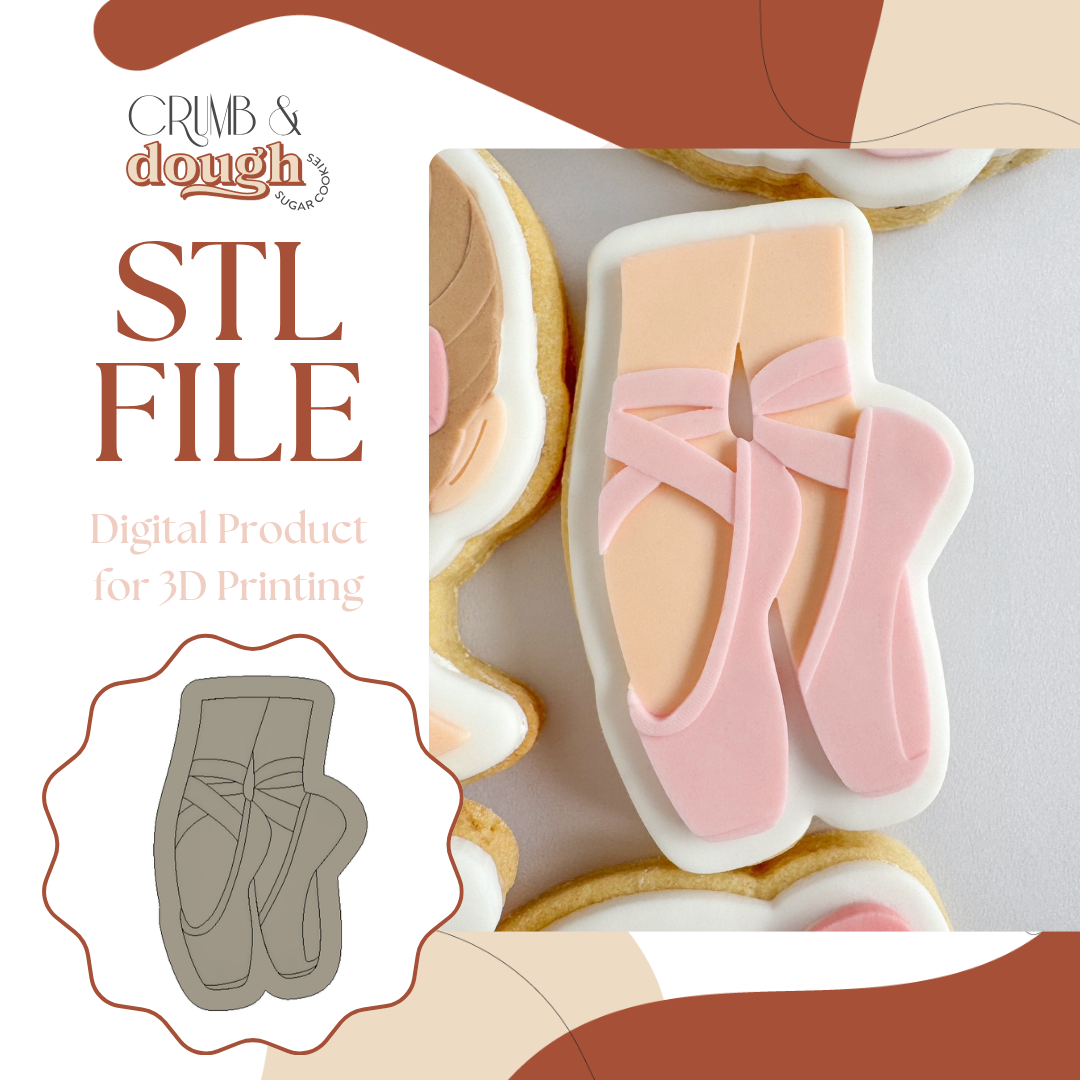 Pointed Ballet Feet Cookie Stamp & Cutter STL File