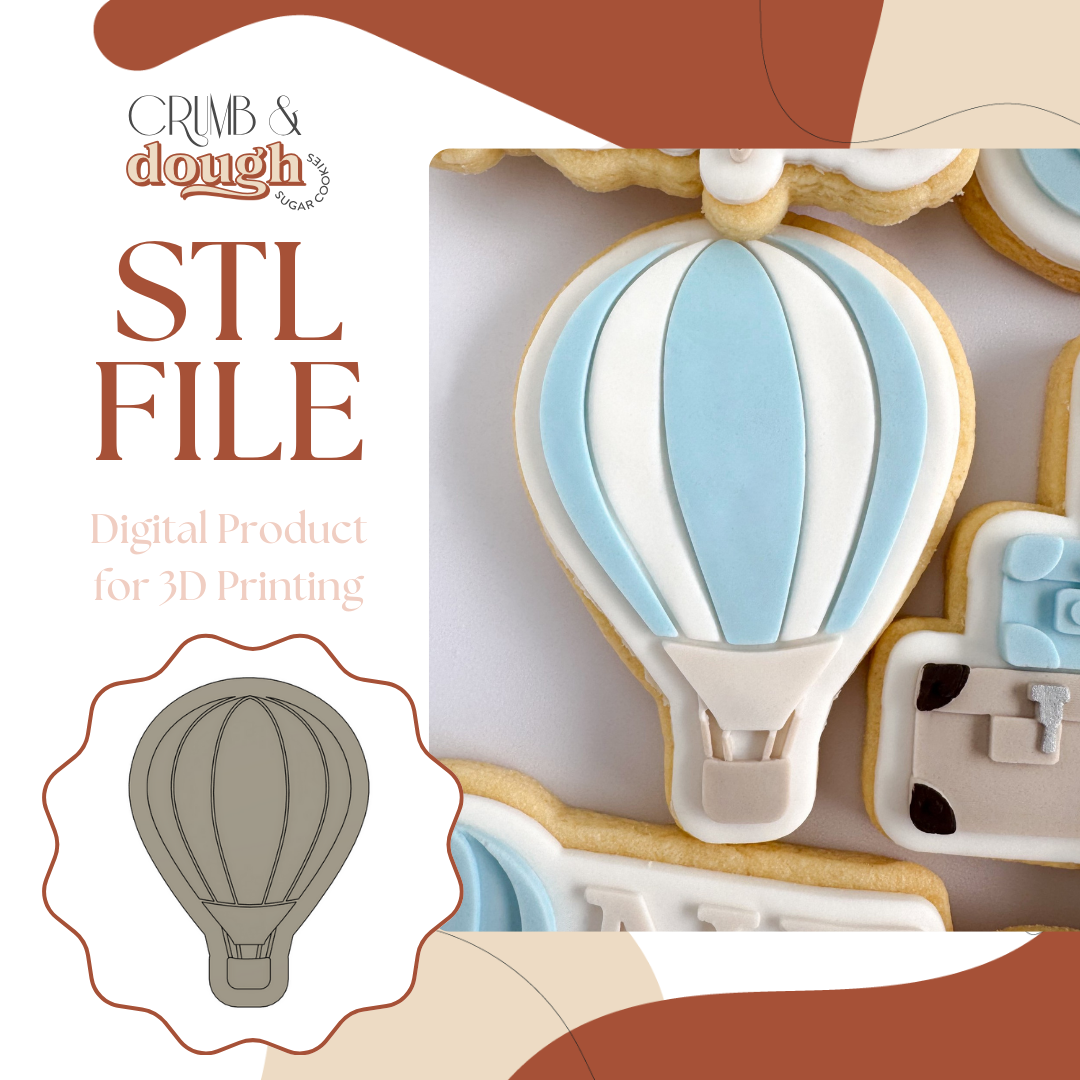 Hot Air Balloon Cookie Stamp & Cutter STL File