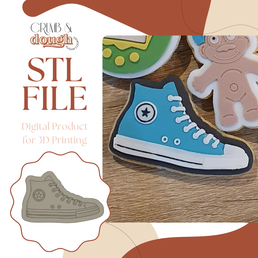 Converse Chuck Taylor High Top Shoe Cookie Stamp & Cutter STL File